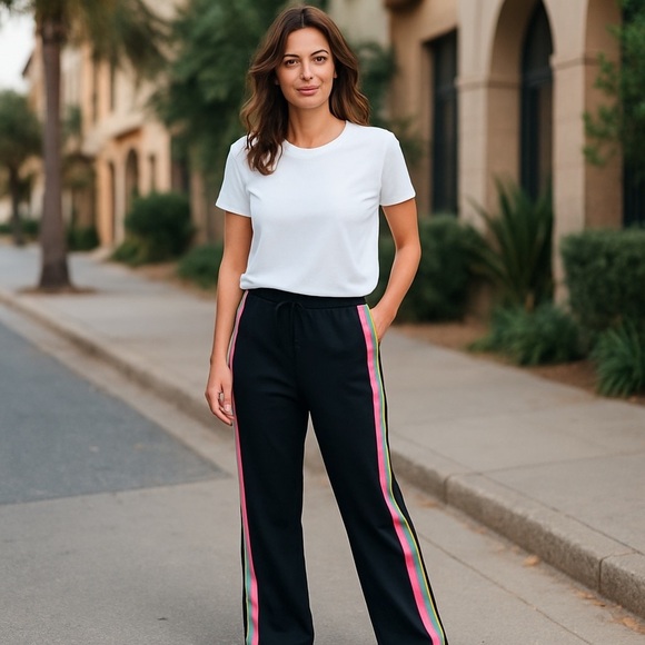 No. 21 Rainbow Stripe Track Pants | Est. M/L - Picture 1 of 5